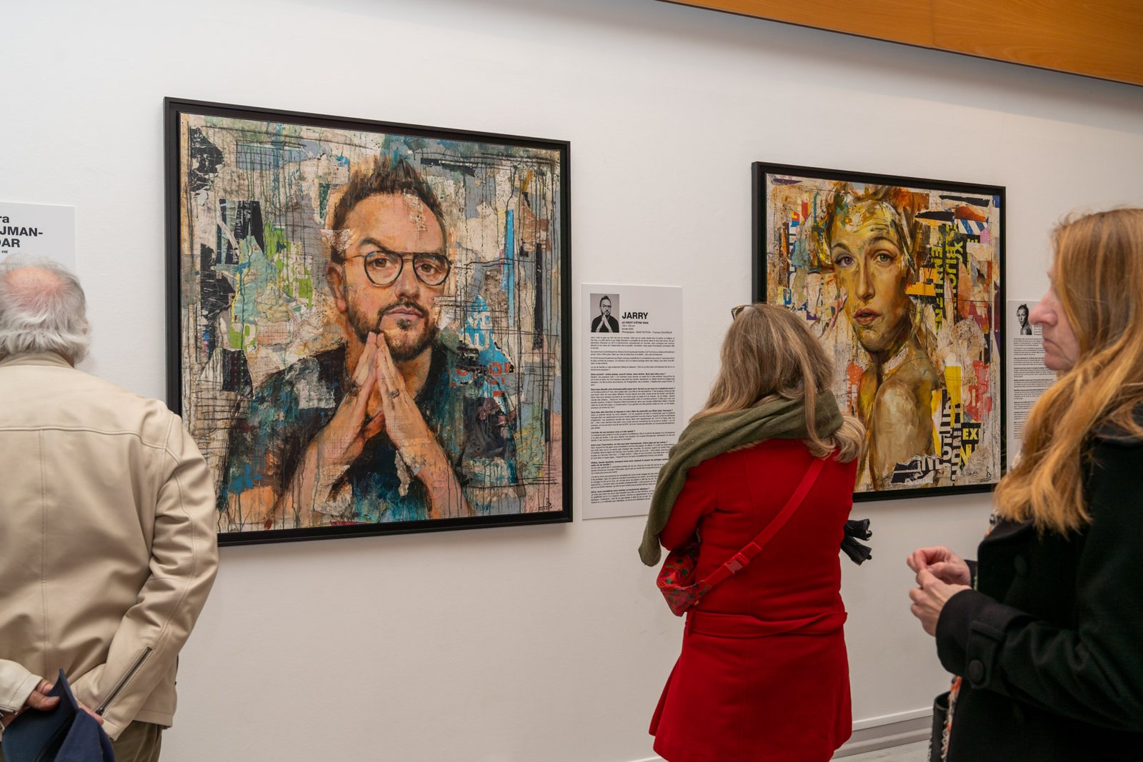 vernissage à cannes de gregory berben avec un tableau de l'humoriste jarry